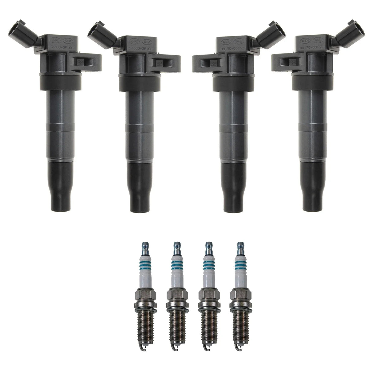 Set of 4 Ignition Coils & 4 Iridium Spark Plugs for Hyundai Kia L4