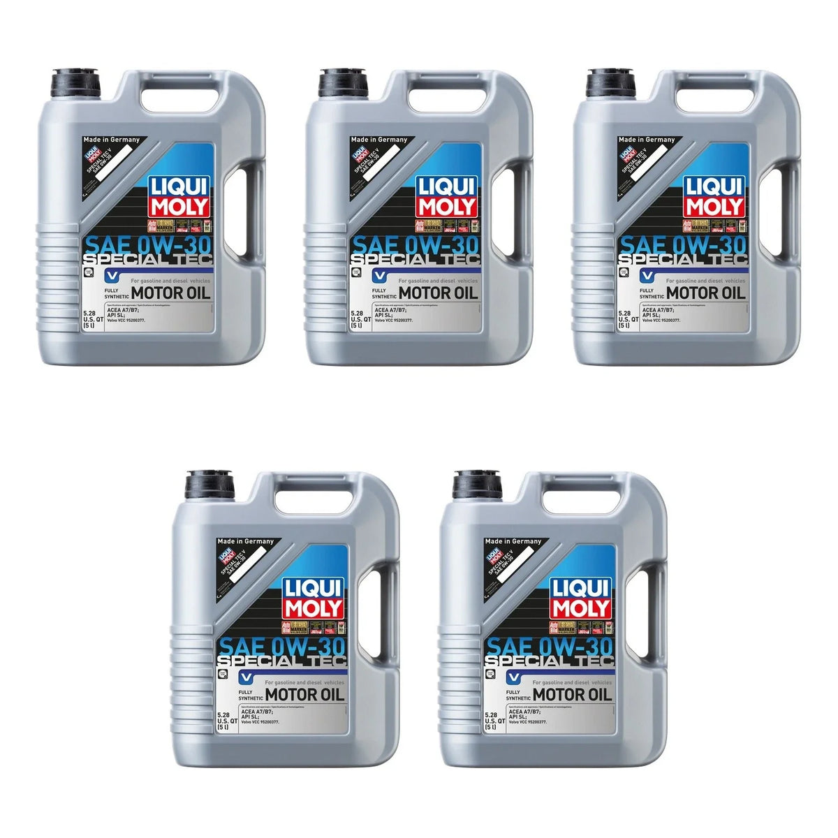 Set of 5 Liqui Moly Special Tec V 0W-30 Engine Motor Oil (25L)