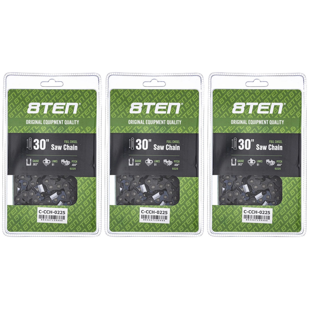 3 Pack Full Chisel Chainsaw Chain 30 Inch .063 .404 for Stihl 39460050091, 46RS91