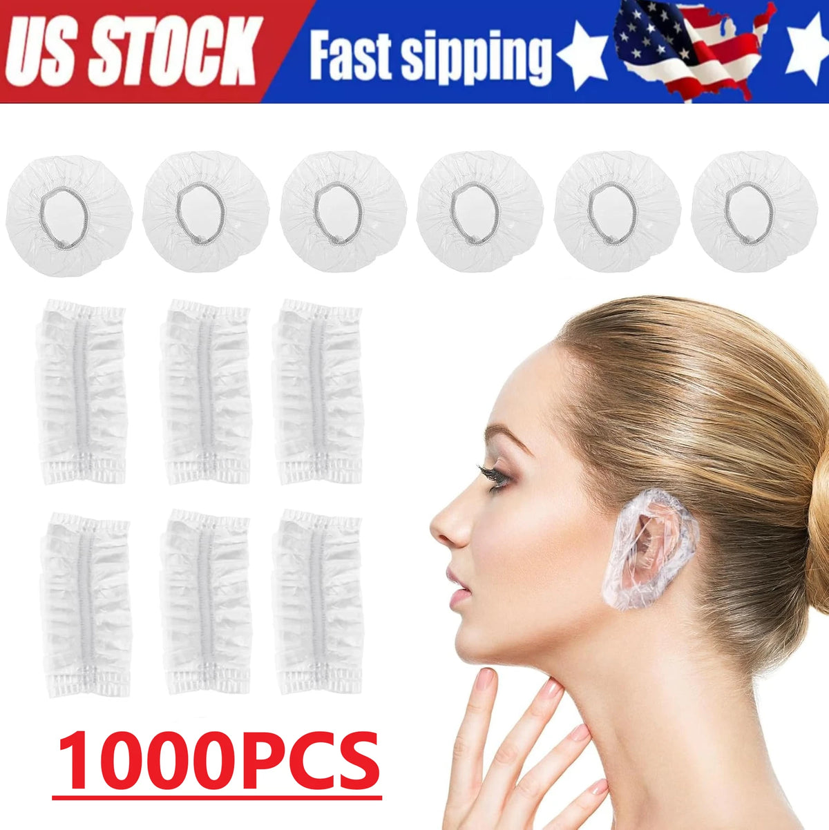 1000X Clear Disposable Ear Protectors for Hair Dye Bathing