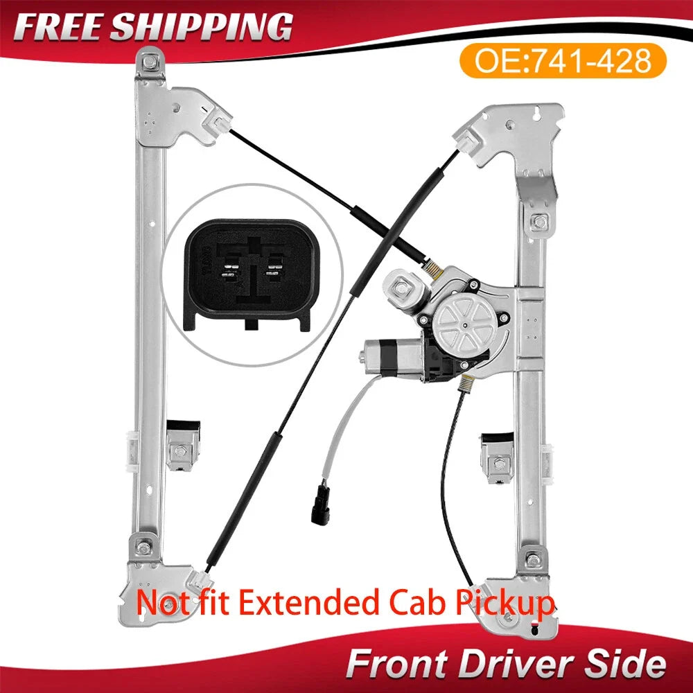 Front Driver Side Power Window Regulator w/ Motor for Ford F-150 Lobo (2004–2008)