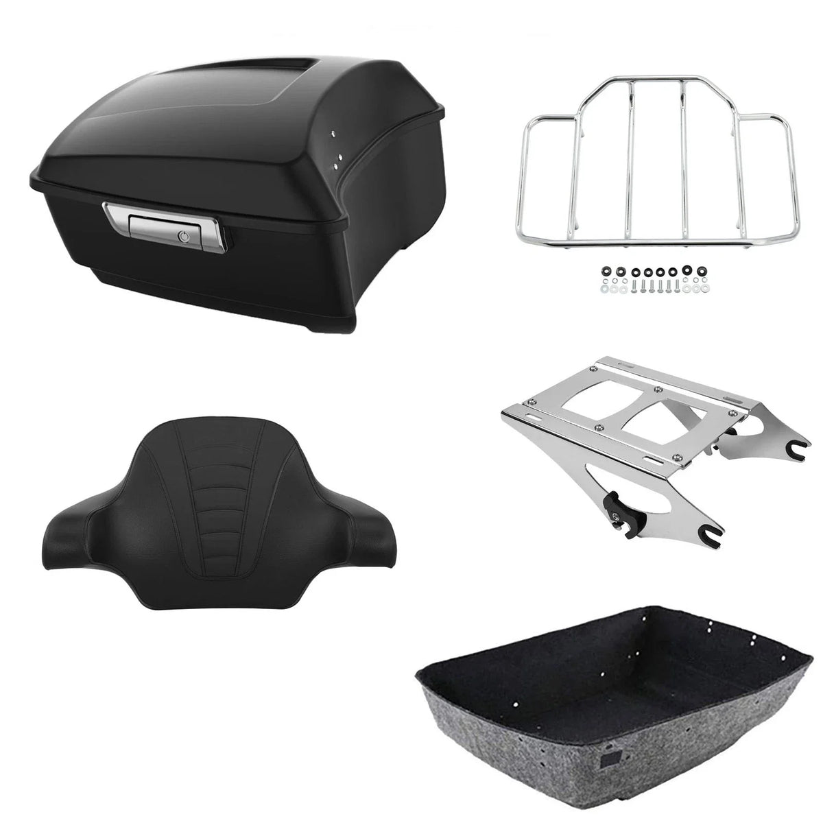 Trunk Luggage Backrest Rack for Harley Touring (2014–2026) Matte Black
