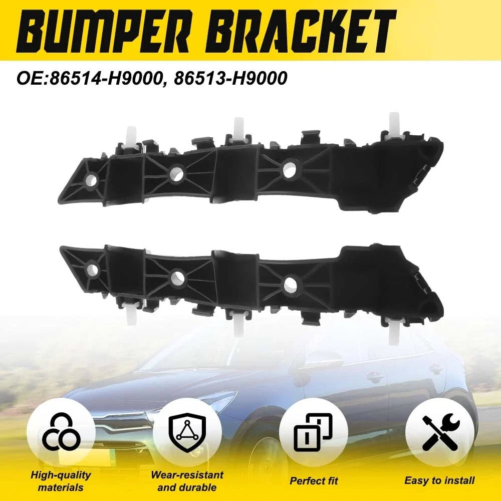Set of 2 Front Bumper Grille-Side Brackets LH & RH for Kia Rio (2018–2020) 86514-H9000