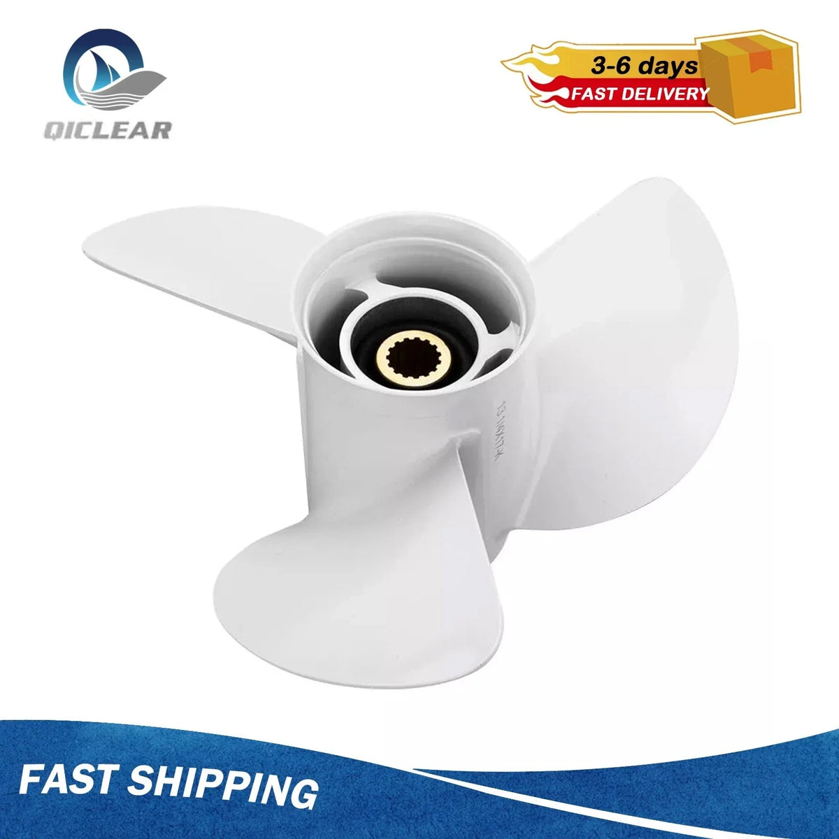 14 x 11-K Outboard Boat Propeller for Yamaha 60-125HP (15 Spline, 6E5-45954-00-EL)