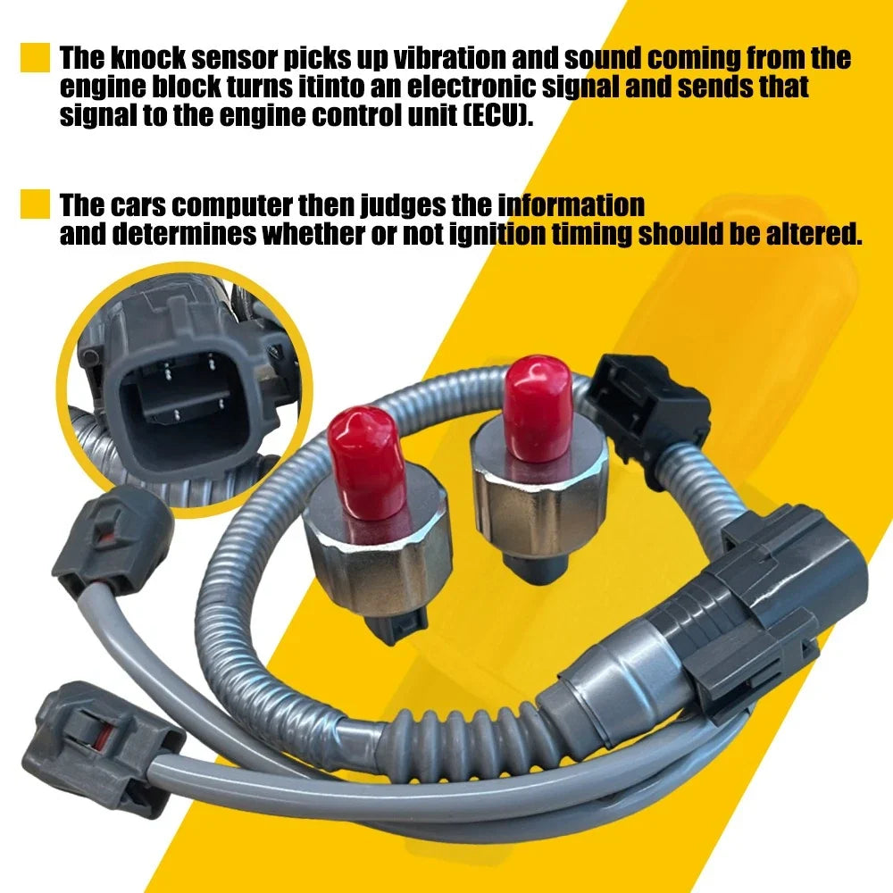 2X Knock Sensors with Harness for Toyota Lexus Avalon Camry Sienna