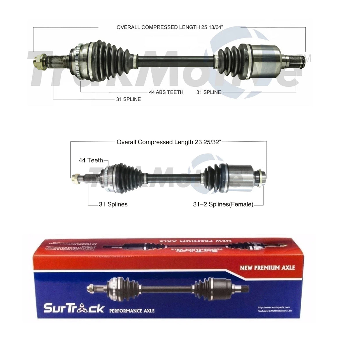Set of 2 Front CV Axle Shafts for Mazda CX-7 (2007–2012)