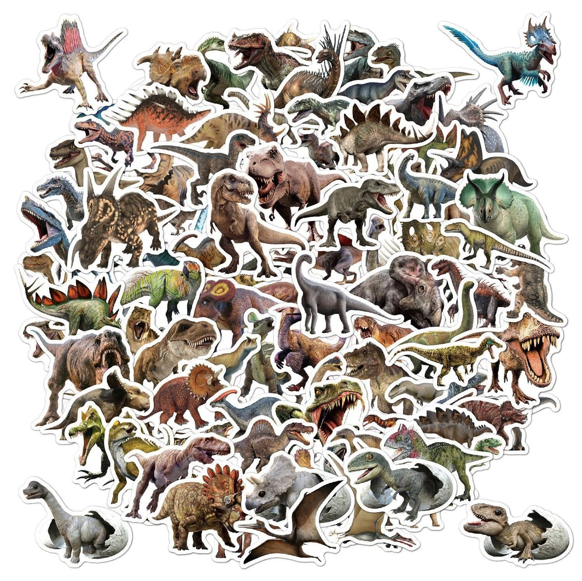 100pcs Waterproof Vinyl Jurassic Dinosaur Stickers for Kids