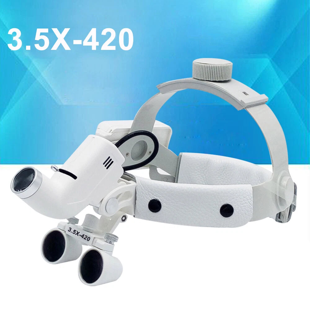 3.5X Binocular Loupes Magnifier Headband with LED Headlight