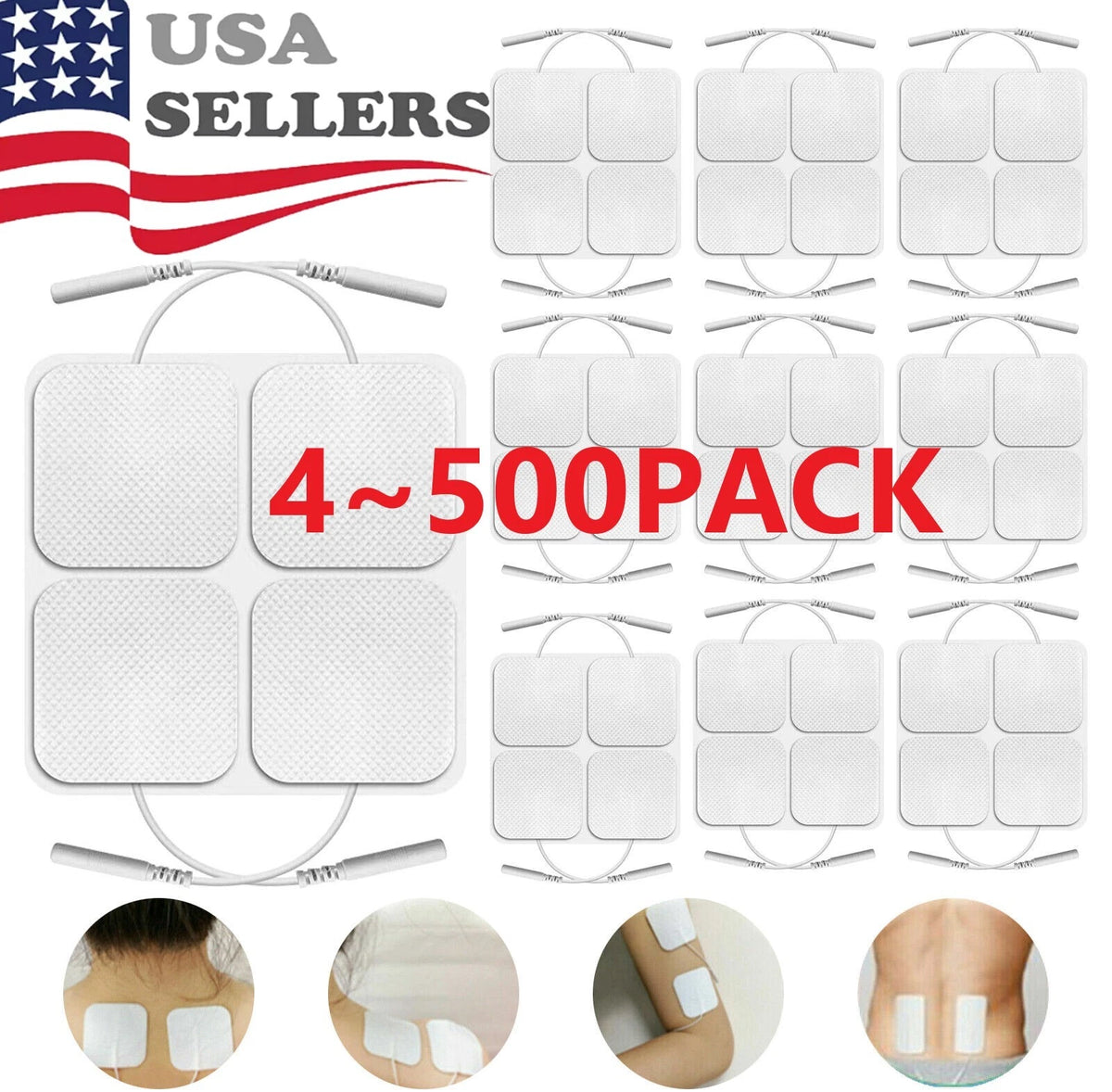 2X 40 TENS Electrode Pads for EMS Muscle Stimulator (7000, 3000)
