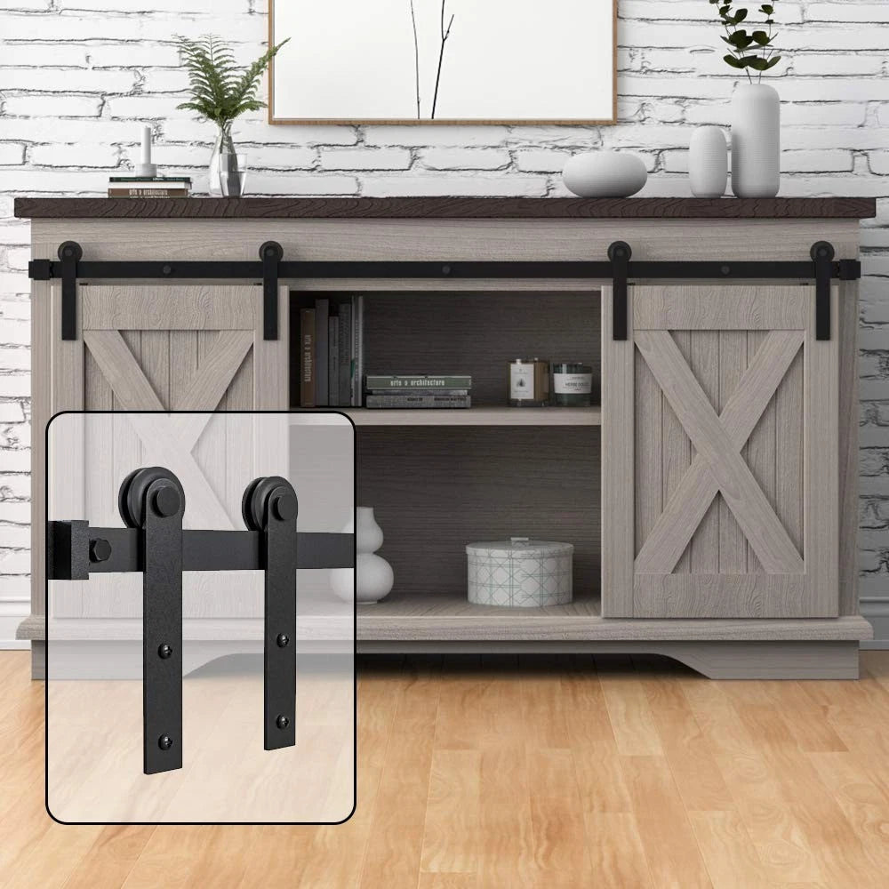6FT Super Mini Barn Door Track Kit for Double Door (2010–2023)