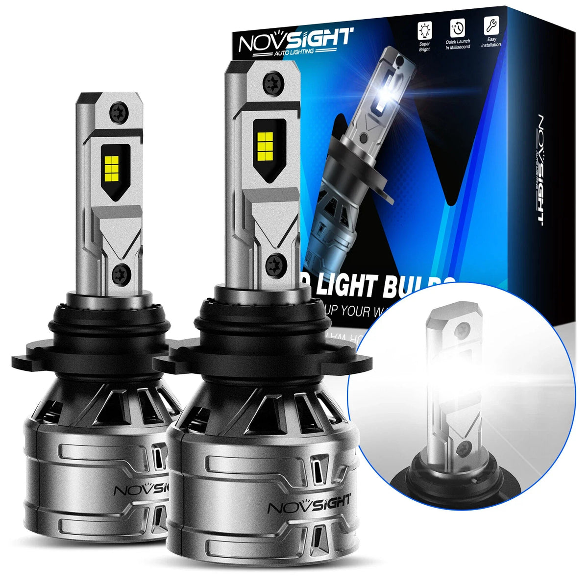 2X HB3 9005 LED Headlight Bulbs for 13000LM White