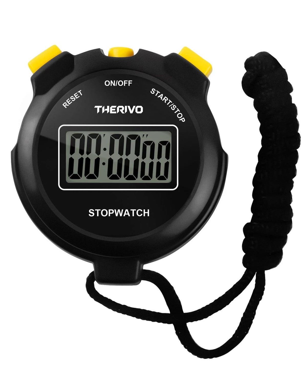 Digital Silent Stopwatch Timer for Pocket Use (Black)