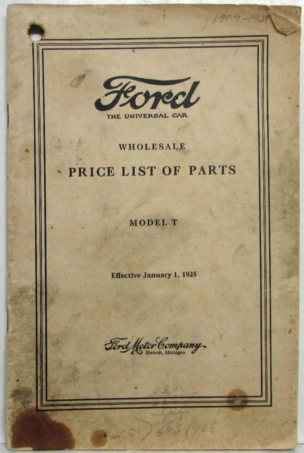 Set of 4 Parts for Ford Model T (1909–1924)