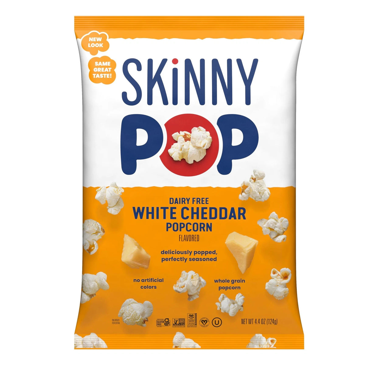SkinnyPop White Cheddar Popcorn Gluten Free Non-GMO 4.4oz
