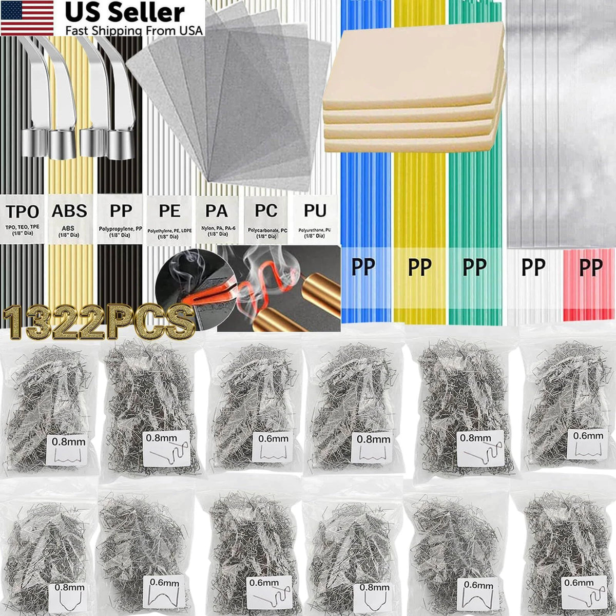 1322PCS Plastic Welding Kit for Automotive Repair (Universal)