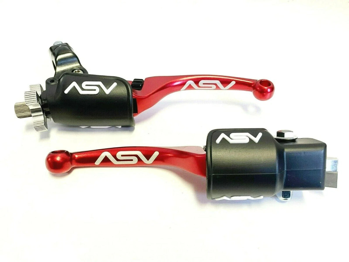 2X Front Brake Clutch Perch Levers for Yamaha YFZ450 (2004–2006) - Red