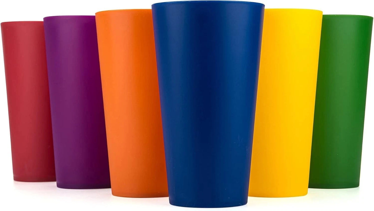 Set of 6 Plastic Tumblers for Large Drinking Glasses