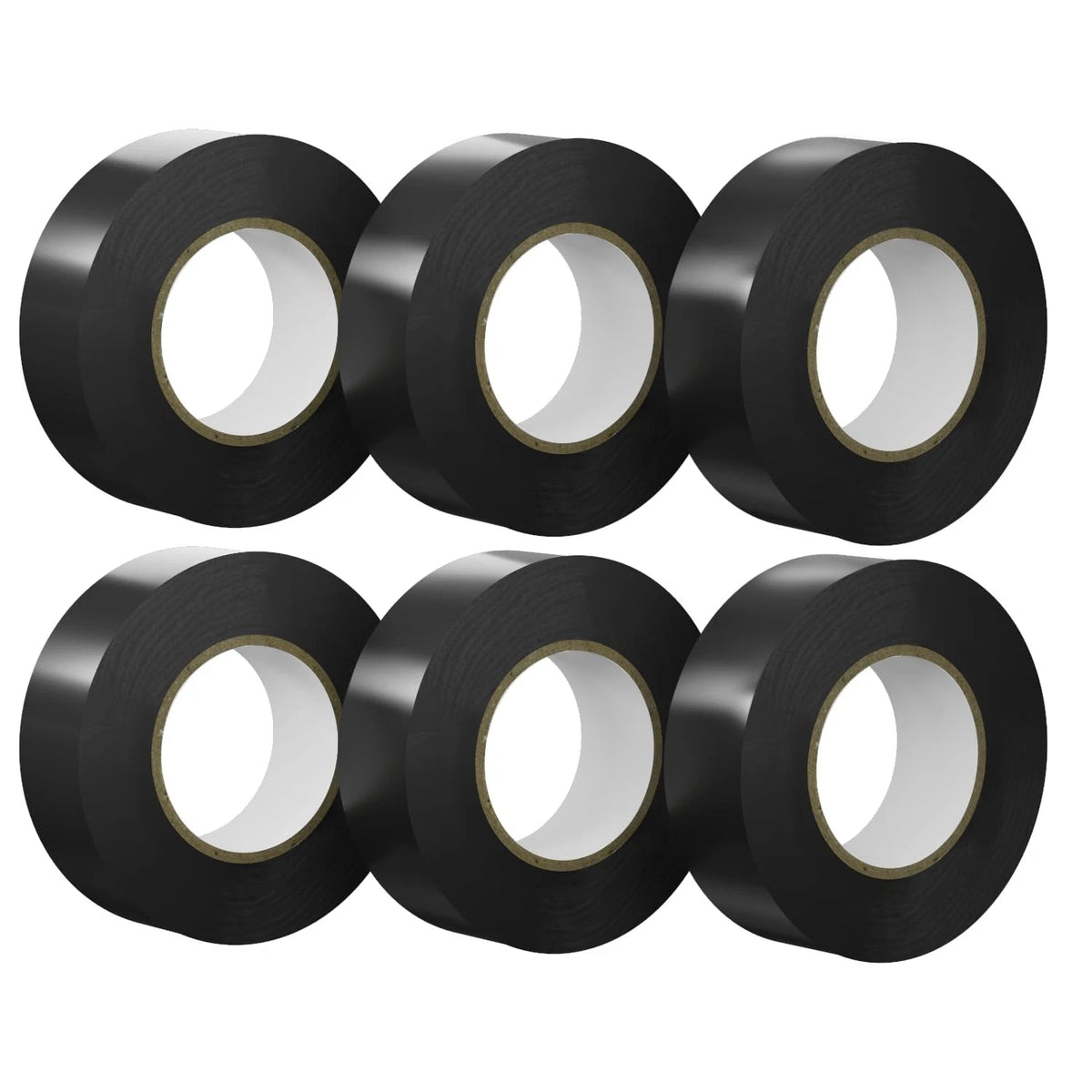 6 Pack Black Waterproof Electrical Tape 0.75 in x 66 FT High Temp