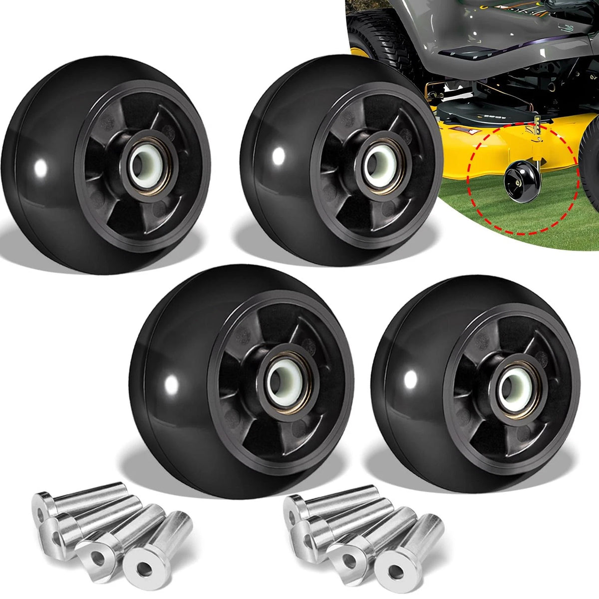 4 Pack Plastic Deck Gauge Wheel Kit for Compatible Models (5 inches)