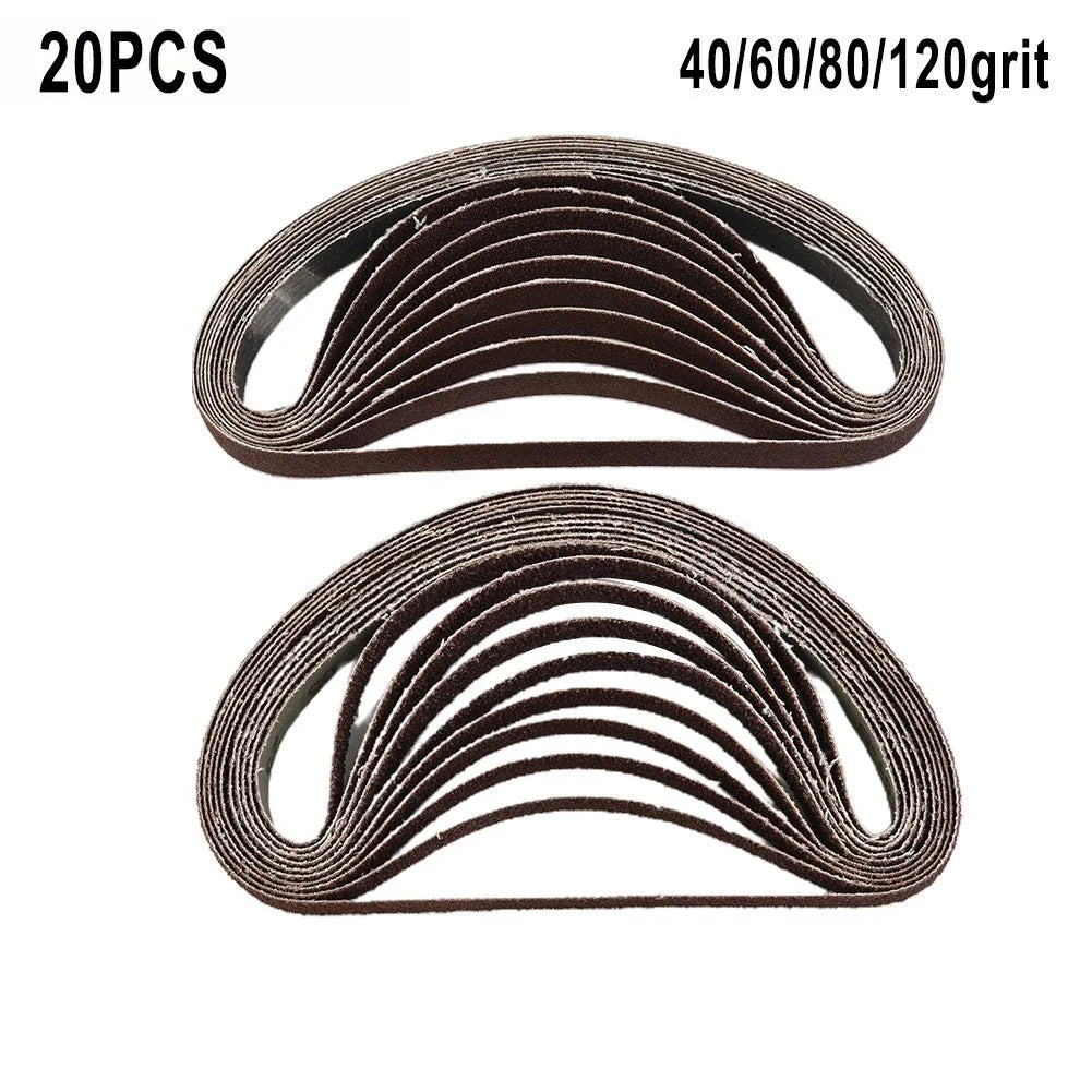 20pcs Sanding Belts for Finger Sander 40/60/80/120 Grit (13x457mm)