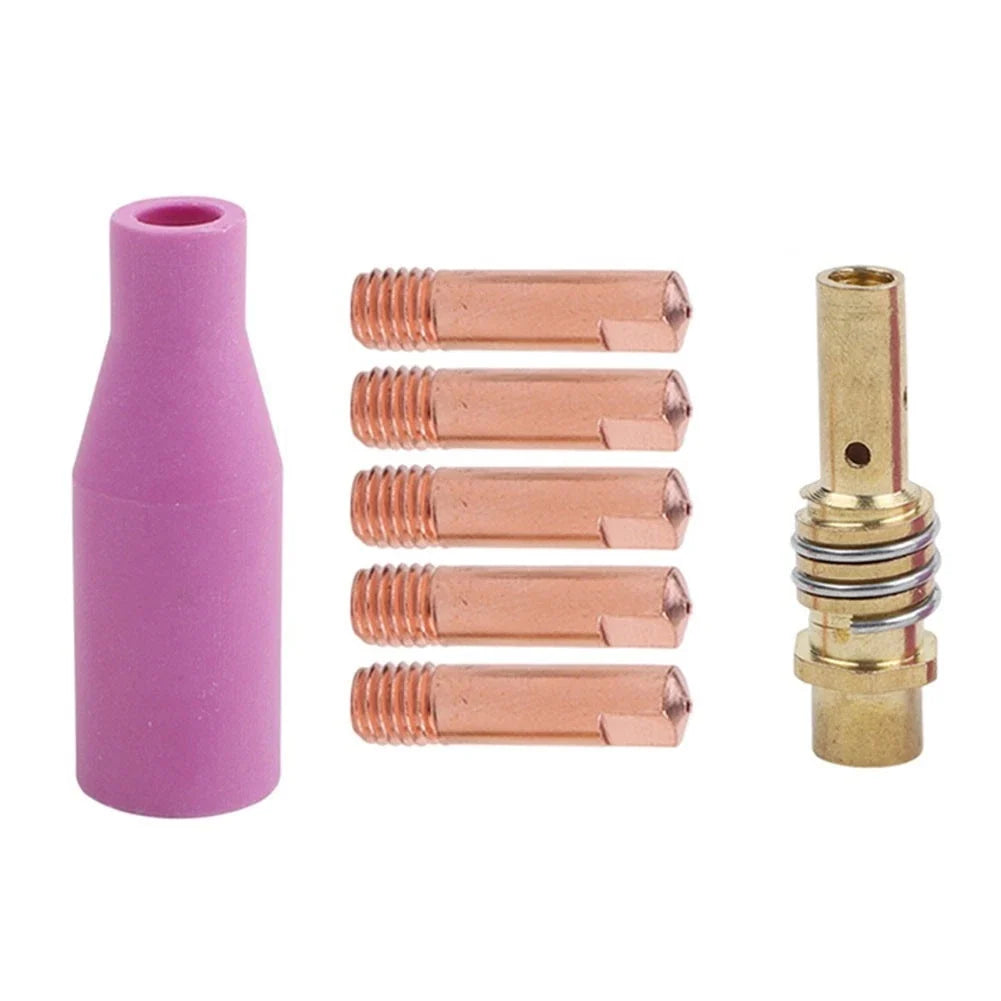 7PCS Welding Nozzle Kit for 15AK MIG Torch with Copper Parts