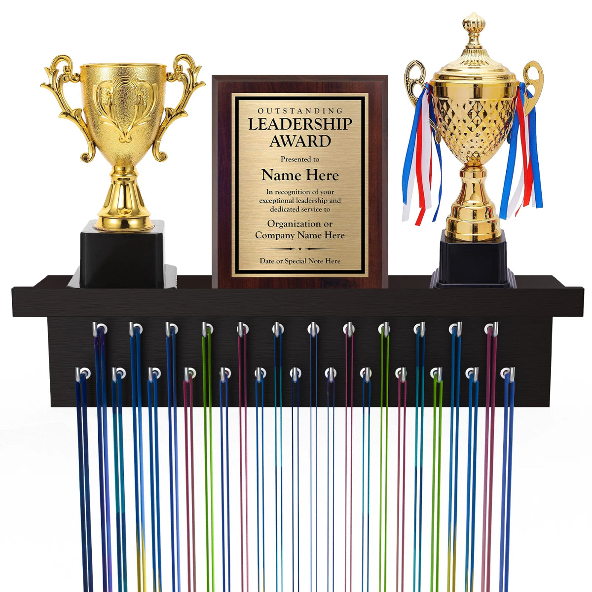 Medal Hanger Display for Wall Mount (Non-Slip, 25 Hooks)