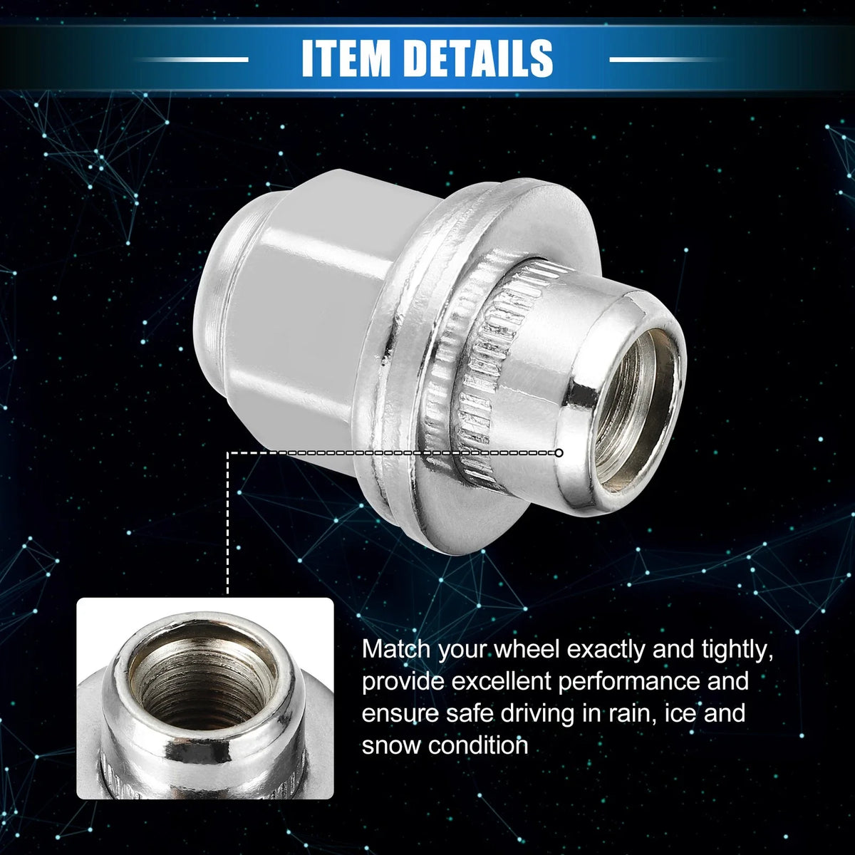 5 Pcs Wheel Lug Nuts M12x1.25 for Infiniti EX35 G25 (2008–2013)