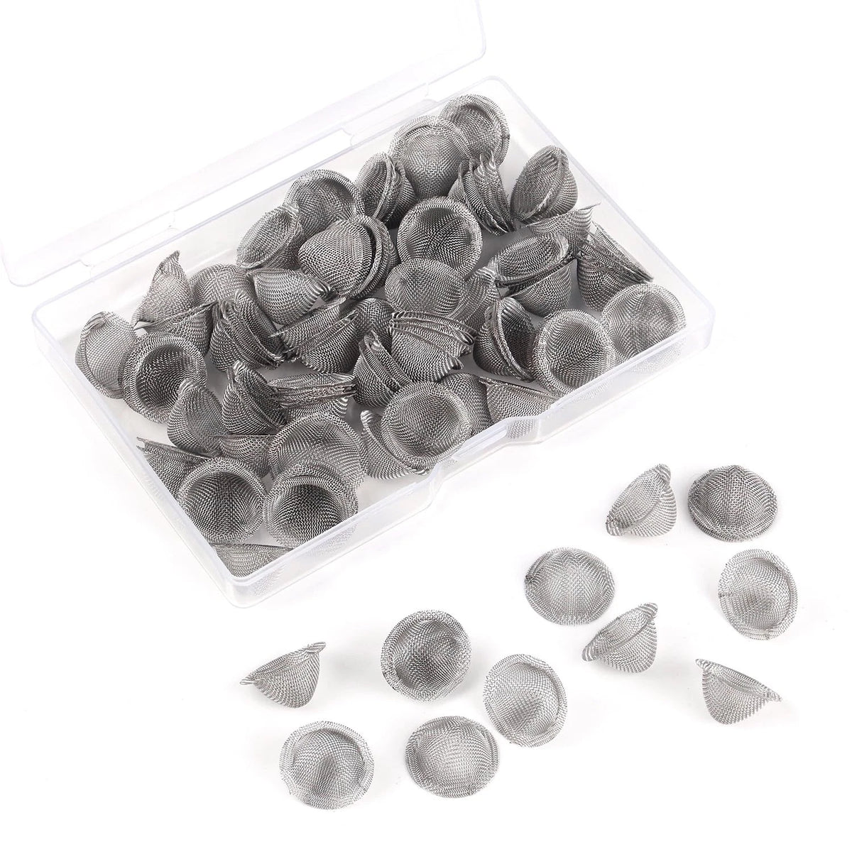 100pc Stainless Steel Pipe Screens 1/2 Inch Tapered Mesh Filters