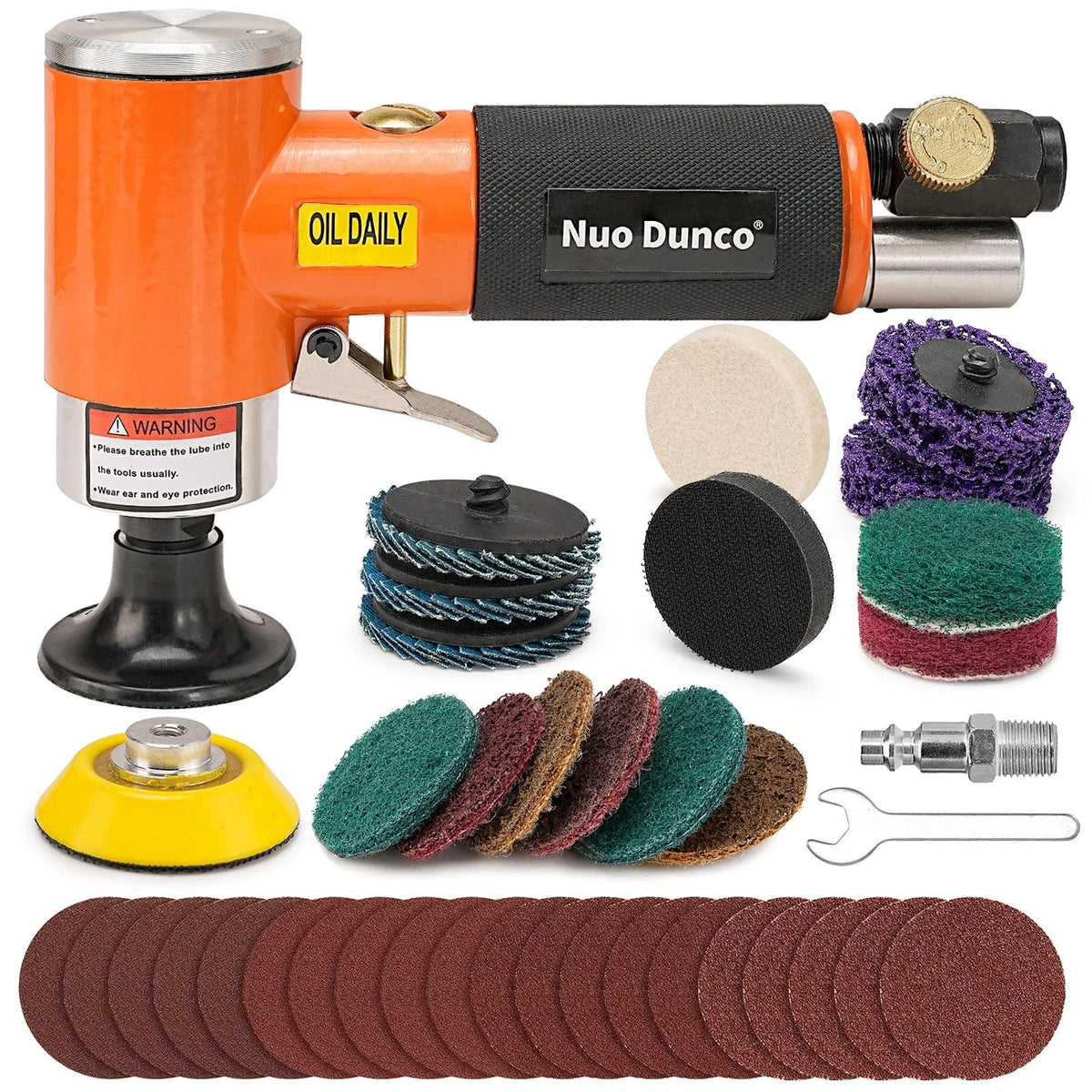2 Inch Pneumatic Mini Orbital Sander Kit for Air Right Angle Grinder Polisher