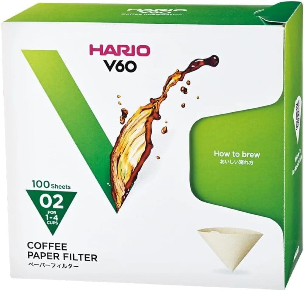 100ct Hario V60 Paper Coffee Filter Size 02 Natural