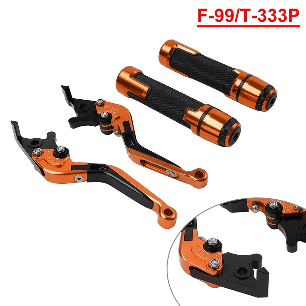 Set of 2 Orange Extendable Brake Clutch Levers for Speed Twin (2019–2023)