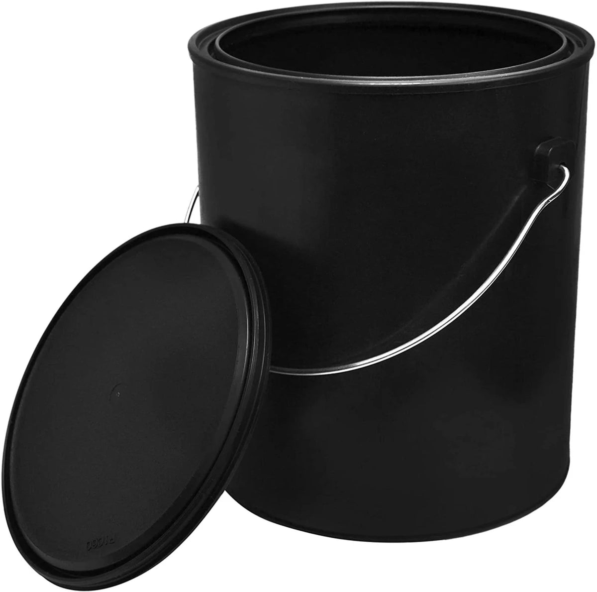 1 Gallon Plastic Paint Can for Automotive Use - Black Bucket w/Lid & Handle