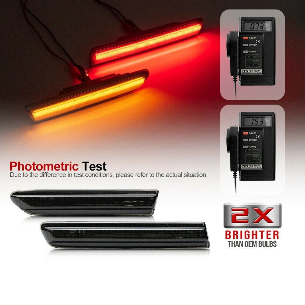 Set of 4 LED Smoked Front Rear Side Marker Lights for Acura TL (2007–2008)