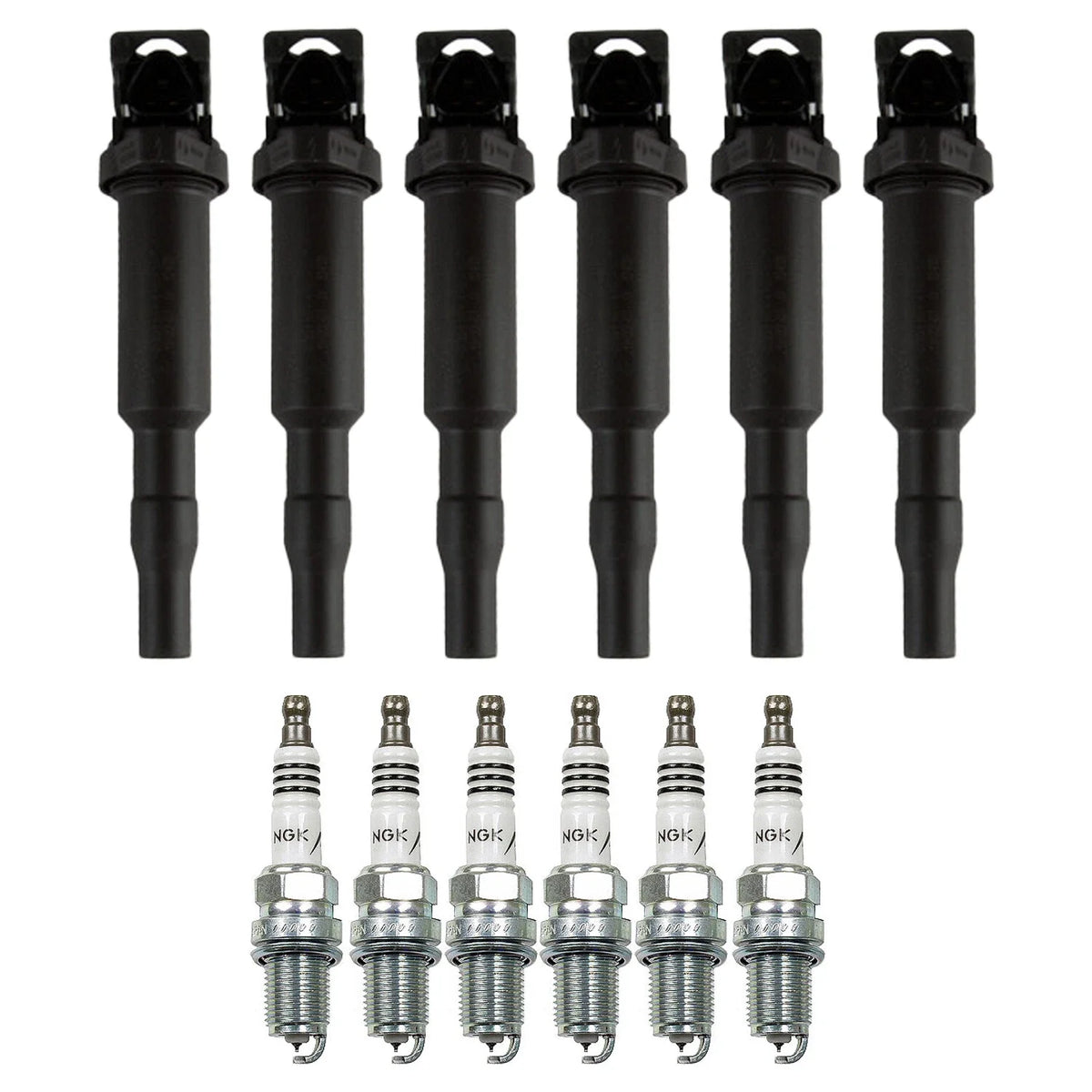 Set of 6 Ignition Coils & Spark Plugs for BMW E53 X5 3.0 L6 (2006)