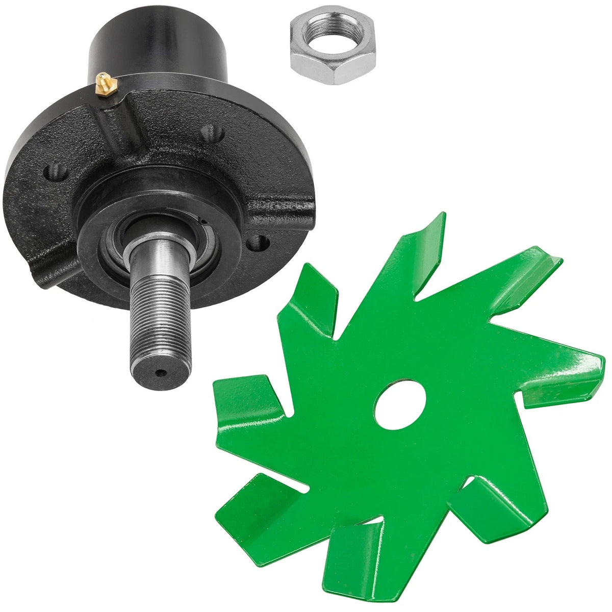 50" Deck Spindle Short Shaft & Fan for Dixie Chopper Classic Rev1 (SD169+MX149)