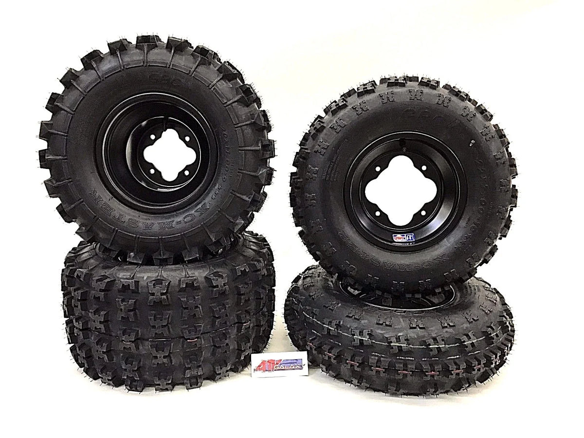 GBC XC Master Tires + DWT A5 Black Rims for Honda TRX450R TRX250R TRX400EX (2004–2009)