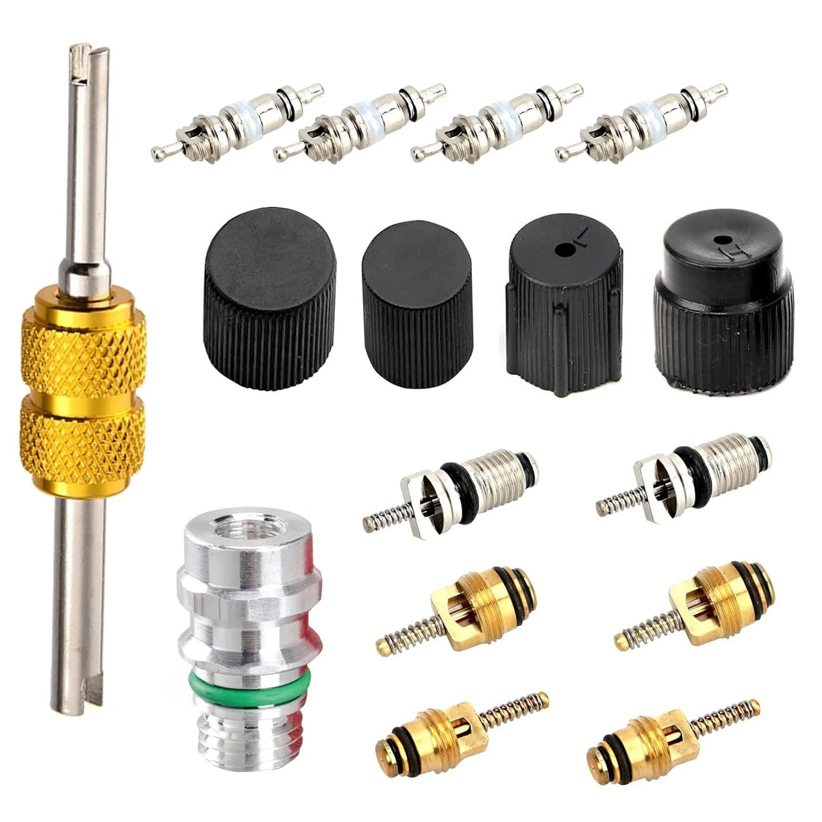 16 PCS Car Air Conditioning Valve Core Kits for R12 R134a