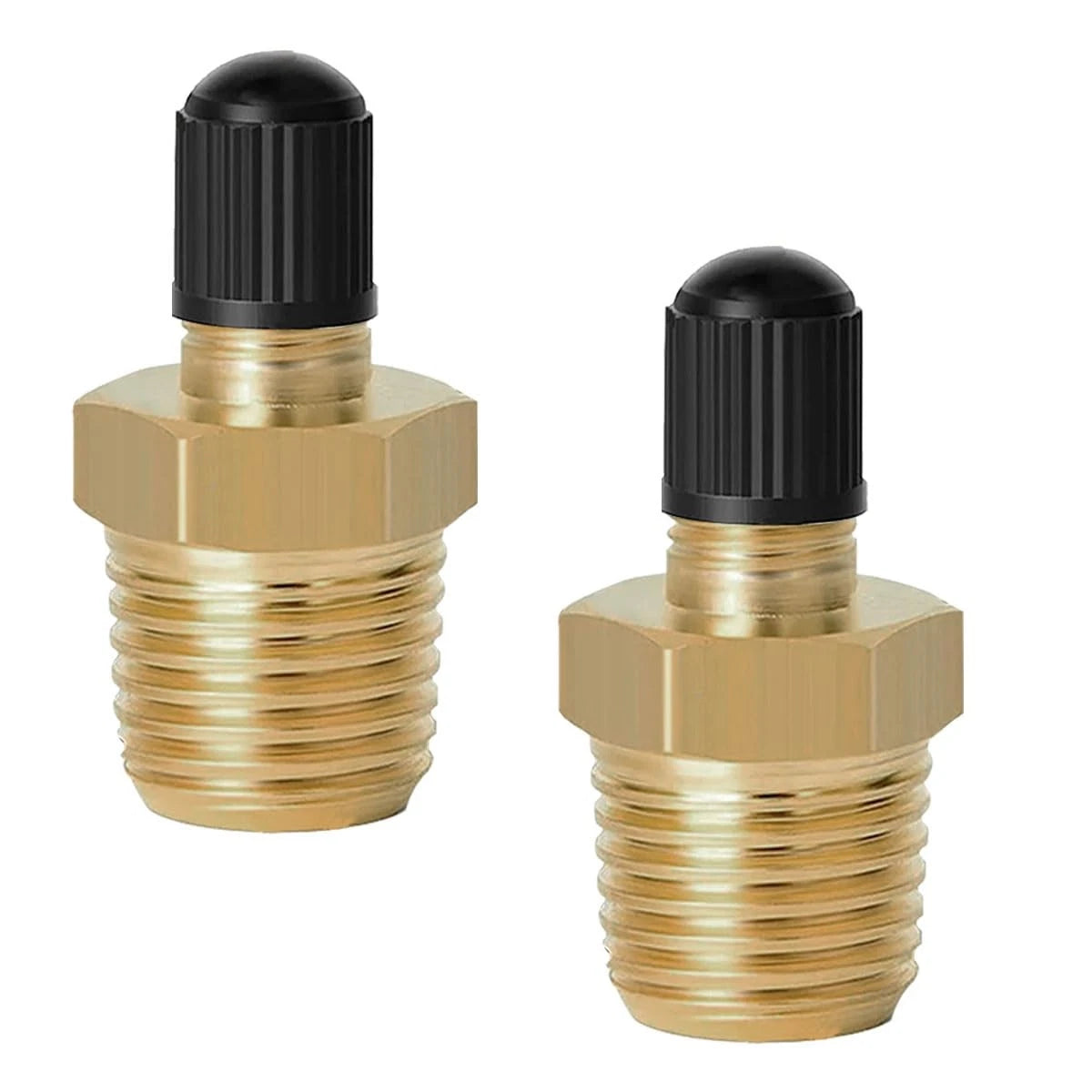 2X Brass Air Inflator Adapters for Valve Stem (1/4 NPT)