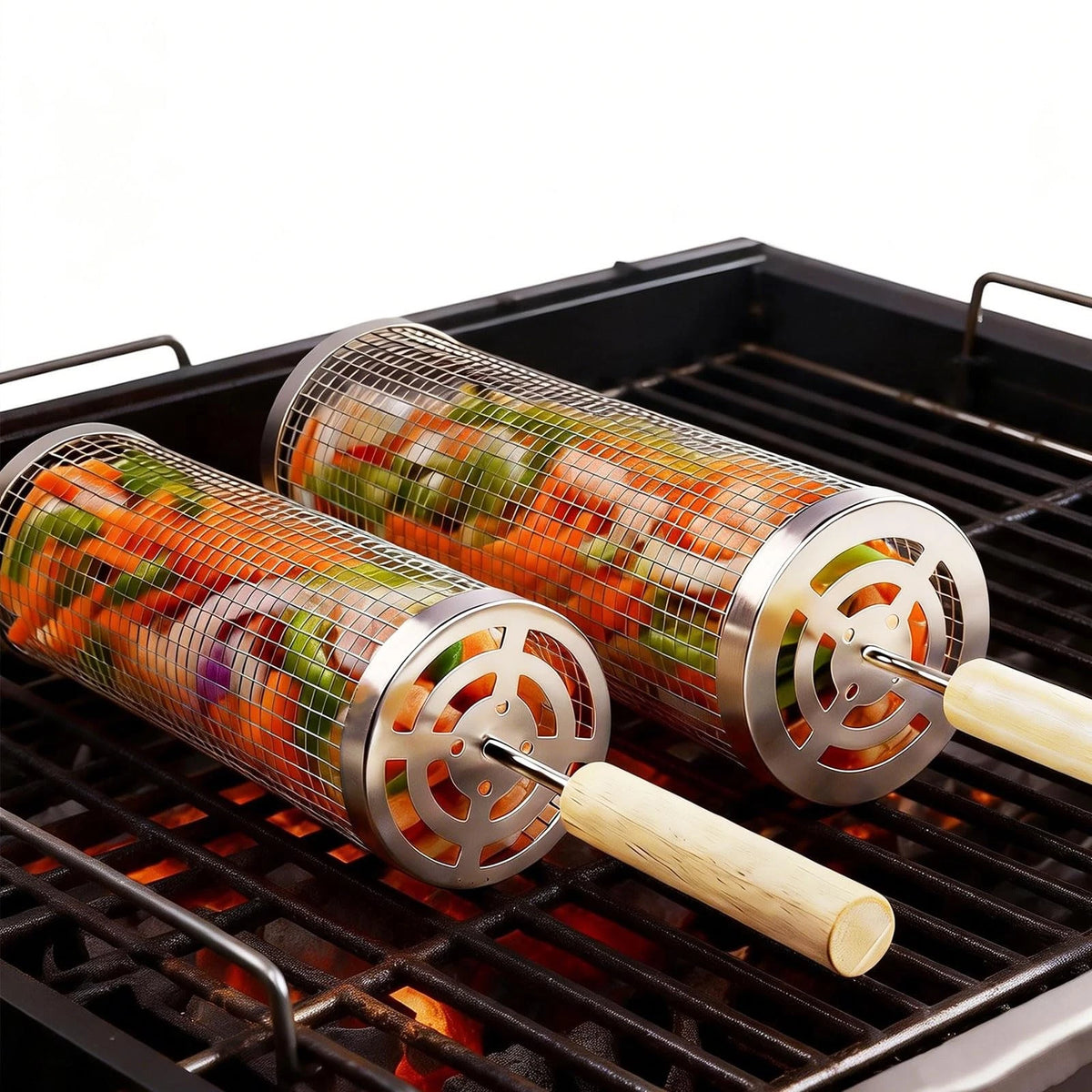 2X Rolling Grill Basket for