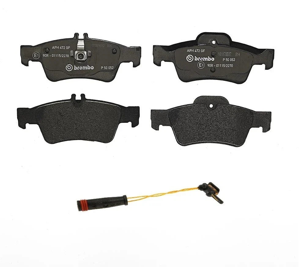 Rear Low-Met Brake Pad Set and Sensor for Mercedes W212 E250 (2014–2016)