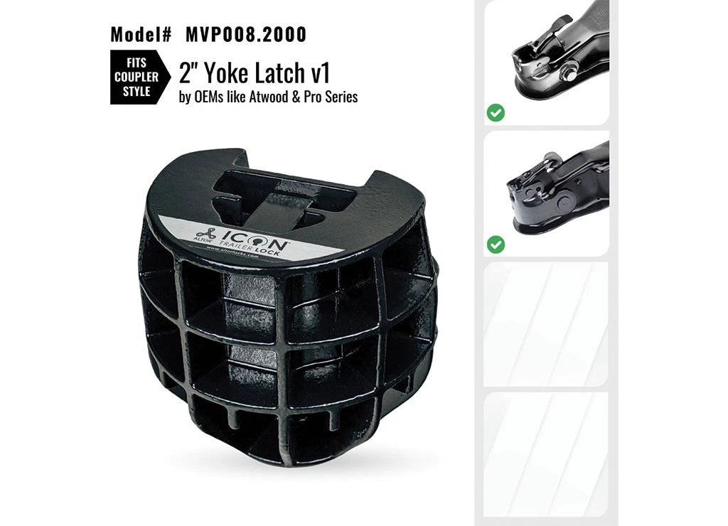 Trailer Coupler Lock for 2" Yoke Latch Coupler Style (MVP008.2000)