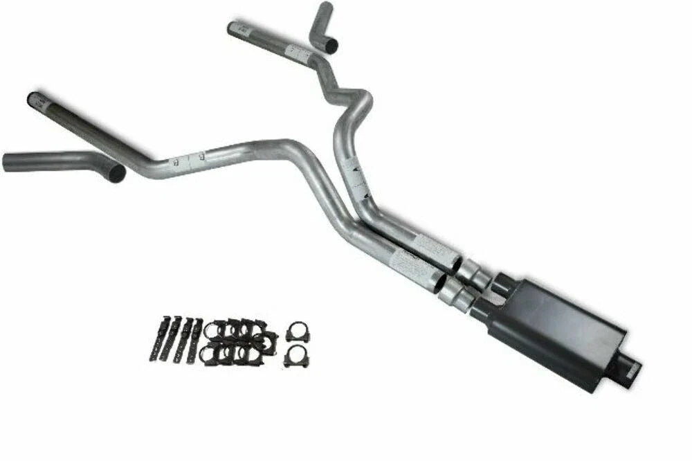 3" Dual Exhaust Kit for Chevy GMC 1500 (2019–2025) - 2 Chamber Muffler, Corner Exit
