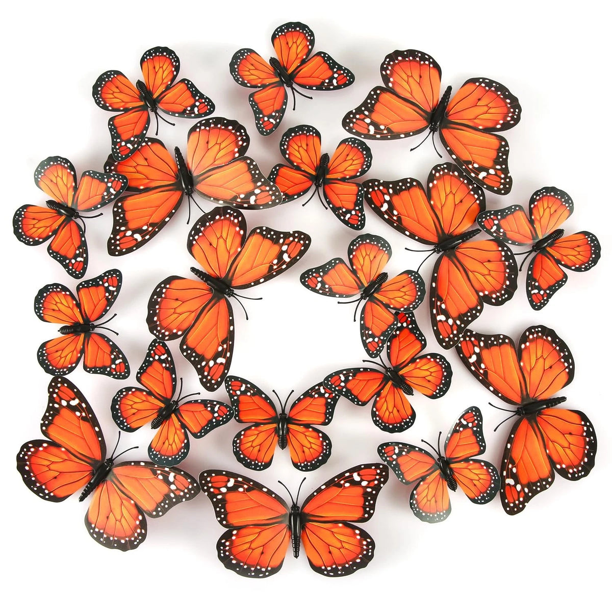 24pcs Monarch Butterfly Refrigerator Magnets, 2.95in, Orange
