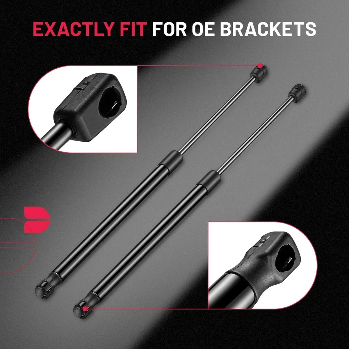 Set of 2 Gas Struts for Leer Camper Shell Pickup Cap (19.7in, 400N)