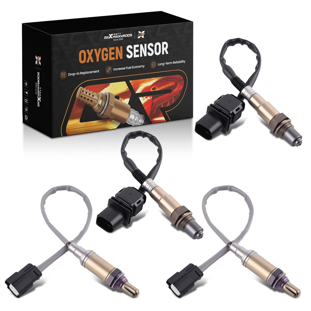 4PC Oxygen Sensors for Ford F-250 Super Duty (2012–2020) 2345097, 234-5097, 234-4576