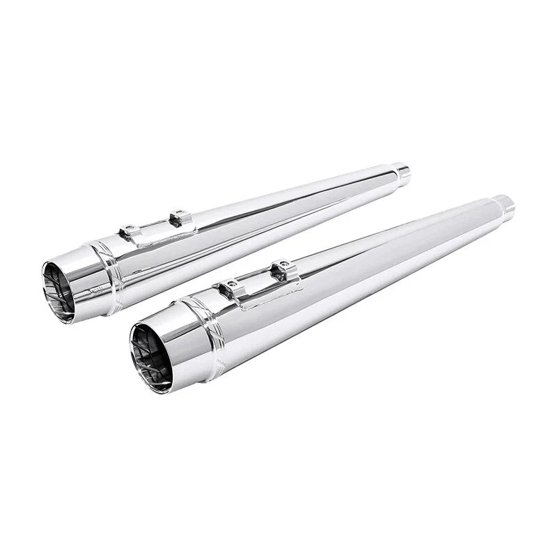 Chrome 4" Slip-On Megaphone Mufflers for Harley Touring (1995–2016)
