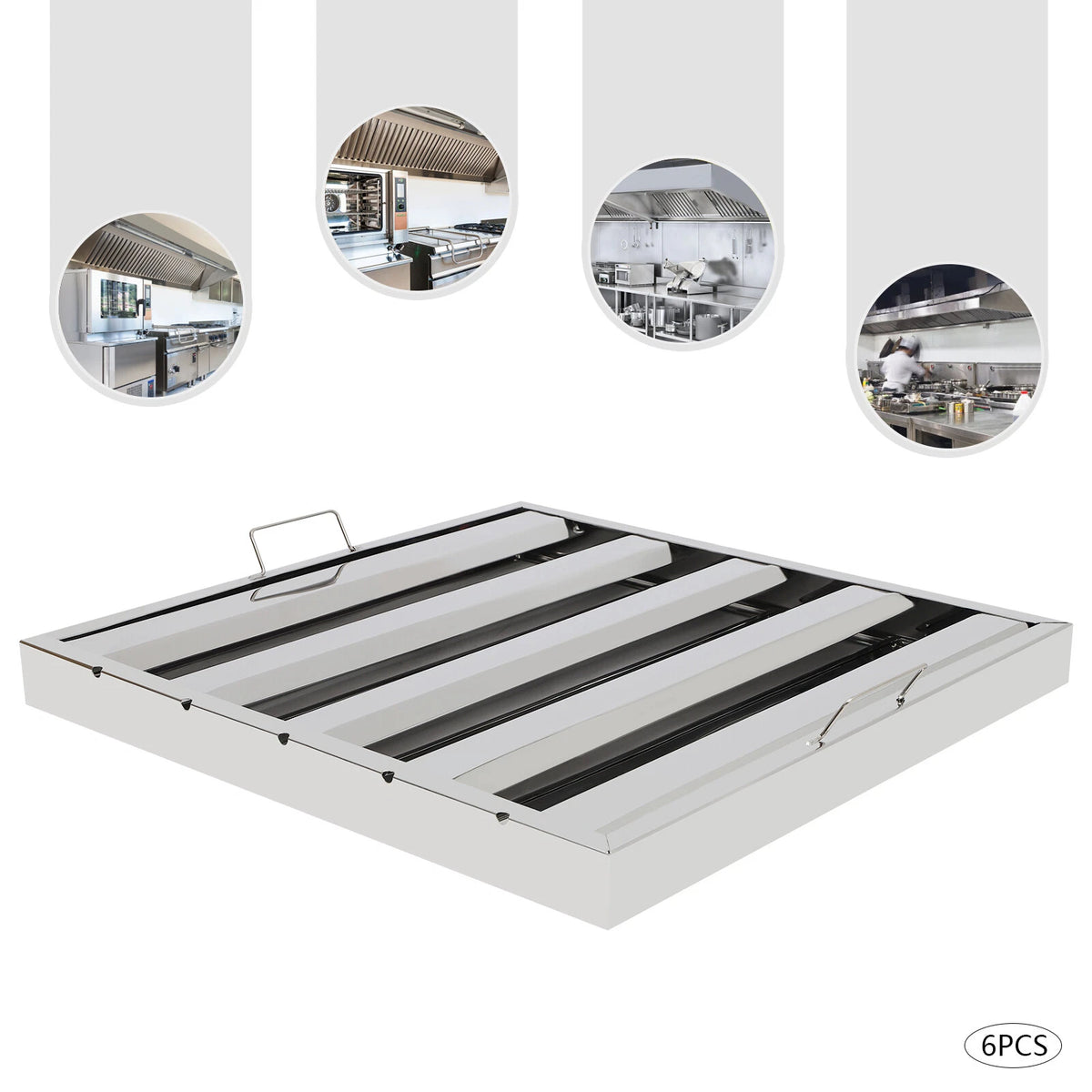6 Pack Exhaust Grease Filter Baffle for Commercial Kitchen