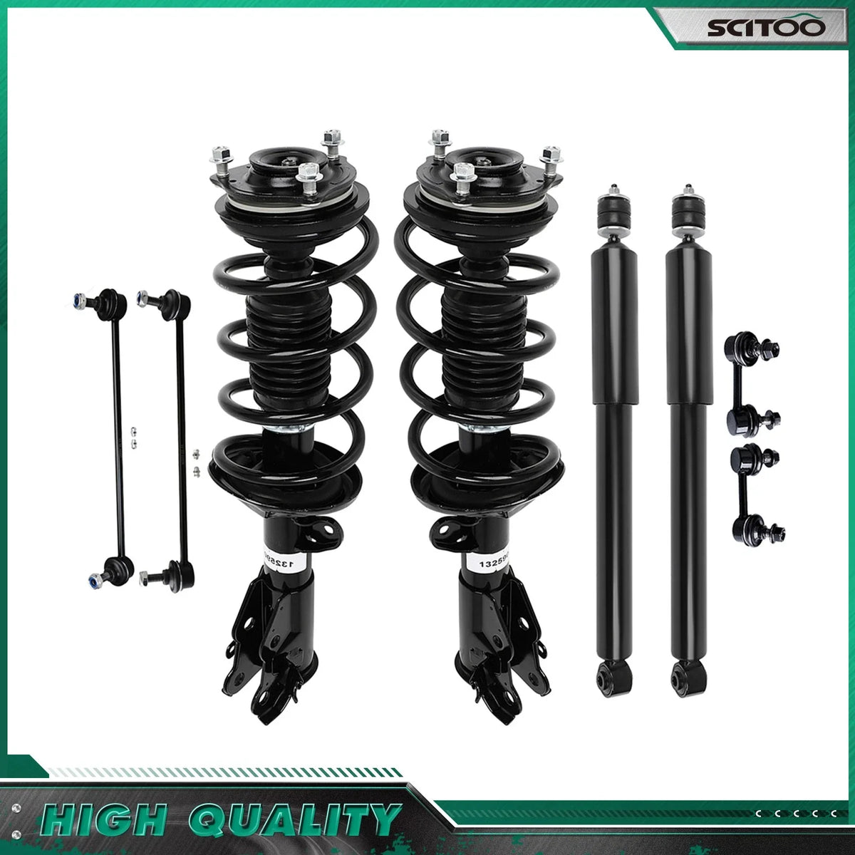 Set of 4 Front Struts Rear Shocks Sway Bars w/Coil Spring for Honda Civic (2013–2015)