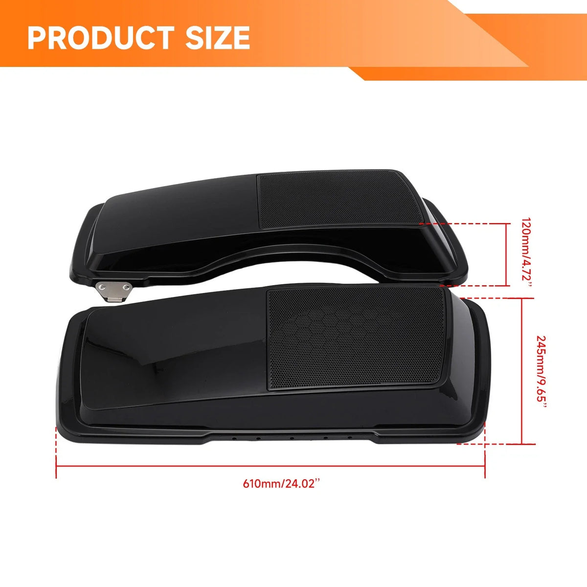 2x Saddlebag Speaker Lid Covers for Harley Touring Electra Glide Road King (1993–2013)