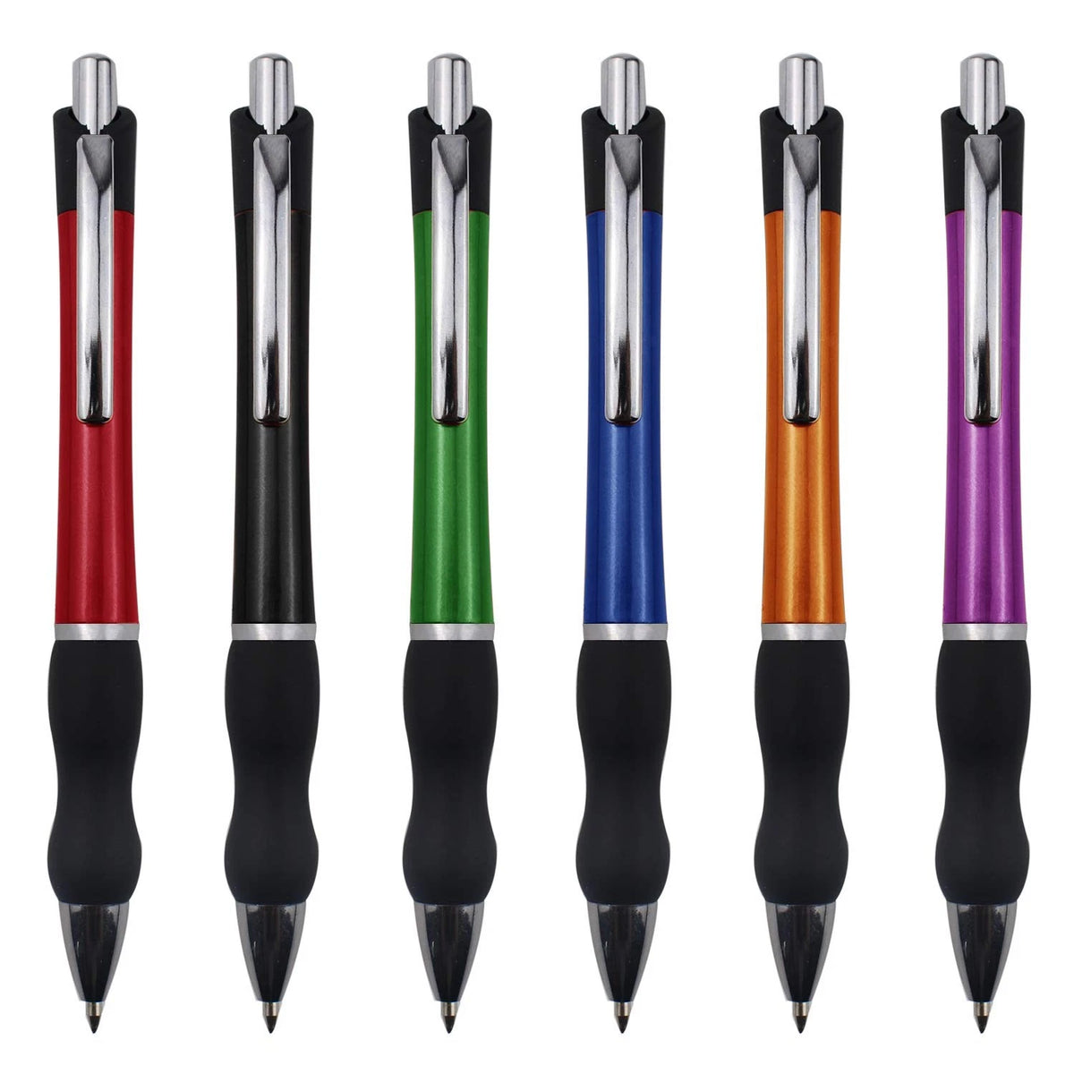 6-Pack Retractable Ballpoint Pens for Black Ink (1mm)